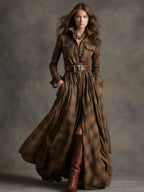 Giulietta – Maxi Checked Shirt Dress with Belt