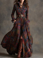 Giulietta – Maxi Checked Shirt Dress with Belt